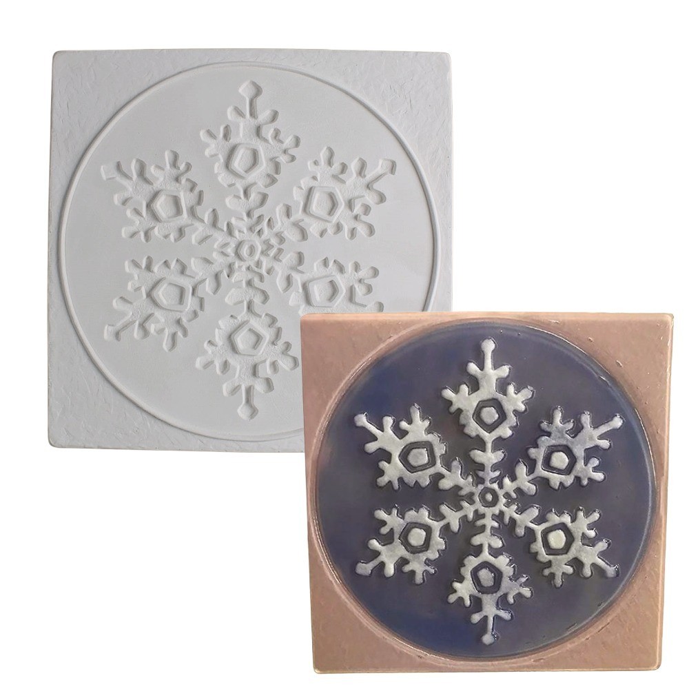 10"SQ.-Deep .5" Snowflake Texture Mold Glass Fusing