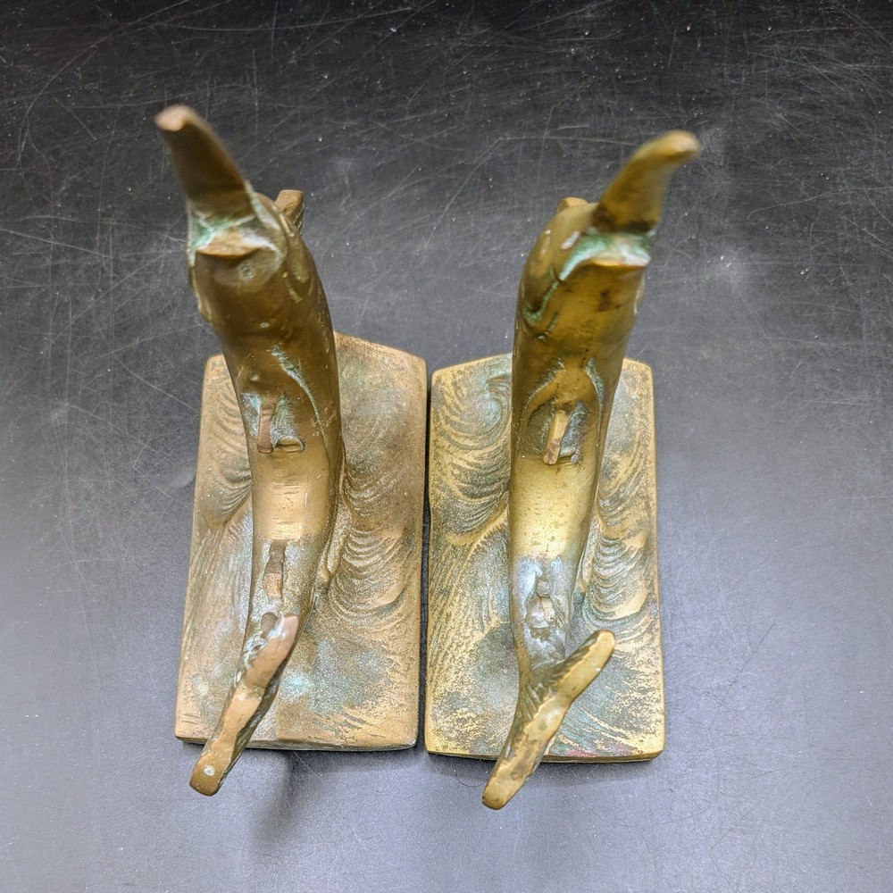Vintage Solid Brass Nautical Sailfish Bookends