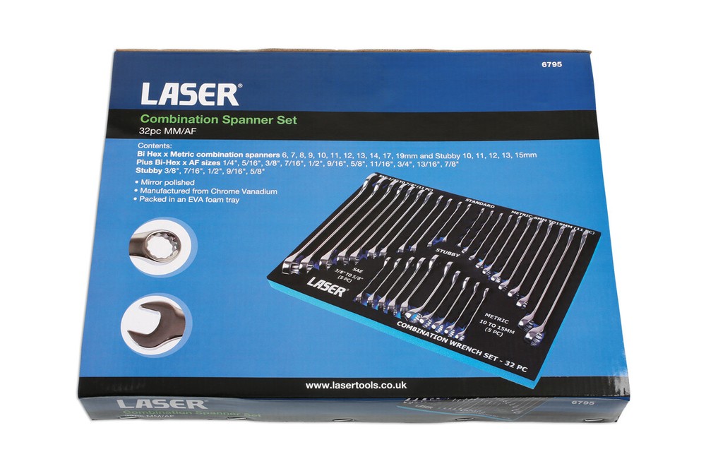 Laser 6795 32 Piece Combination Spanner Set