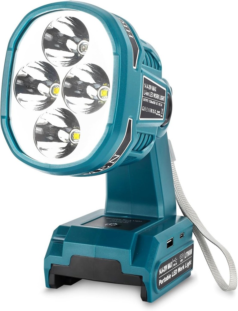 Cordless LED Flashlight for Bosch 18V Battery 22W LED Work Light w/ USB & Type-C