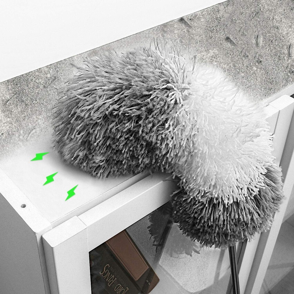 Microfiber Feather Duster with Extendable Pole and Bendable Head, 100" Telesc...