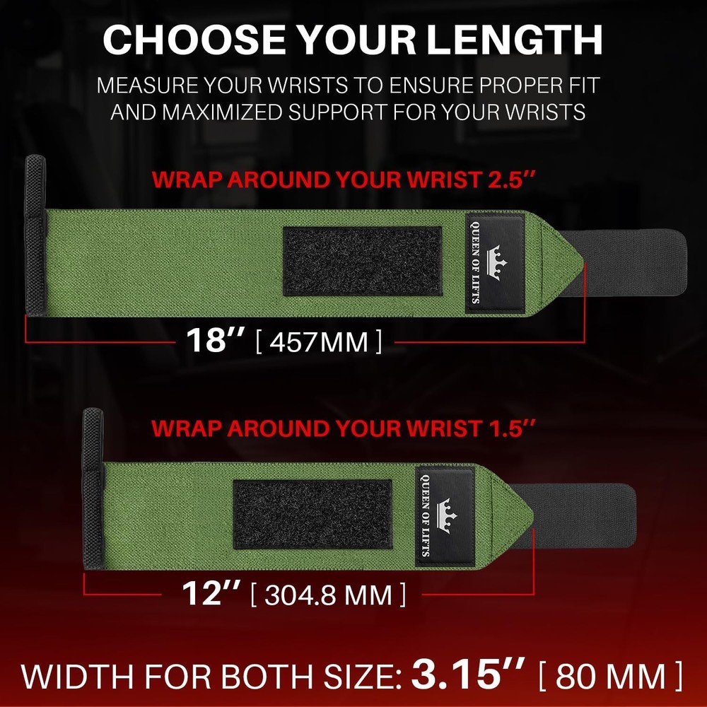 Heavy duty wrist wraps for weightlifting