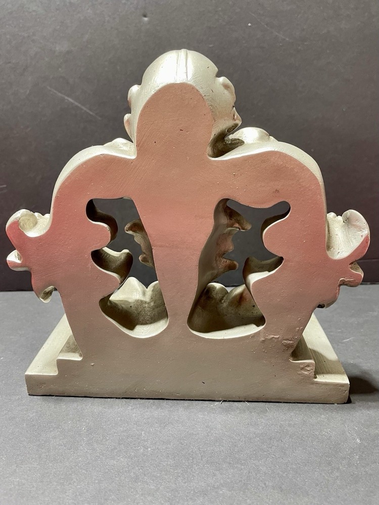 C2C Designs Decorative Resin Bookend Leaf/Scroll Design Blk Base Heavy