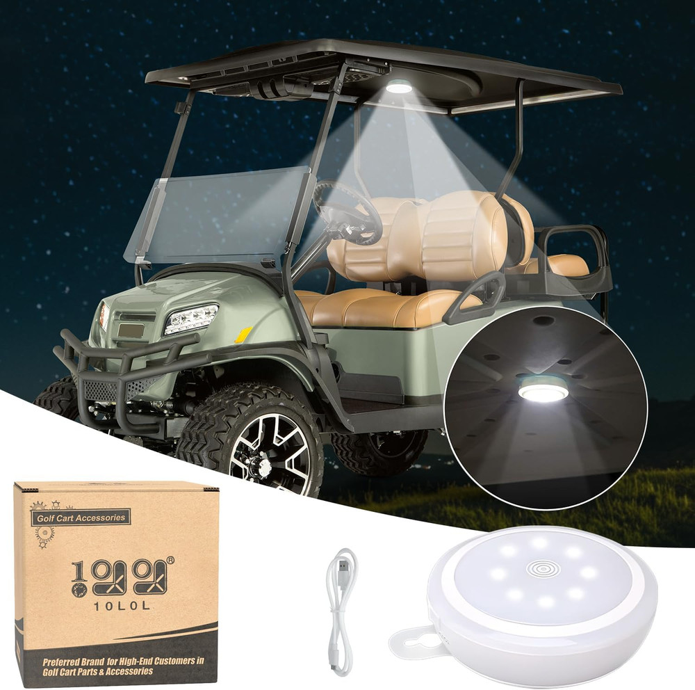 Universal Golf Cart Dome Light, USB Rechargeable Battery Powered Super Bright...