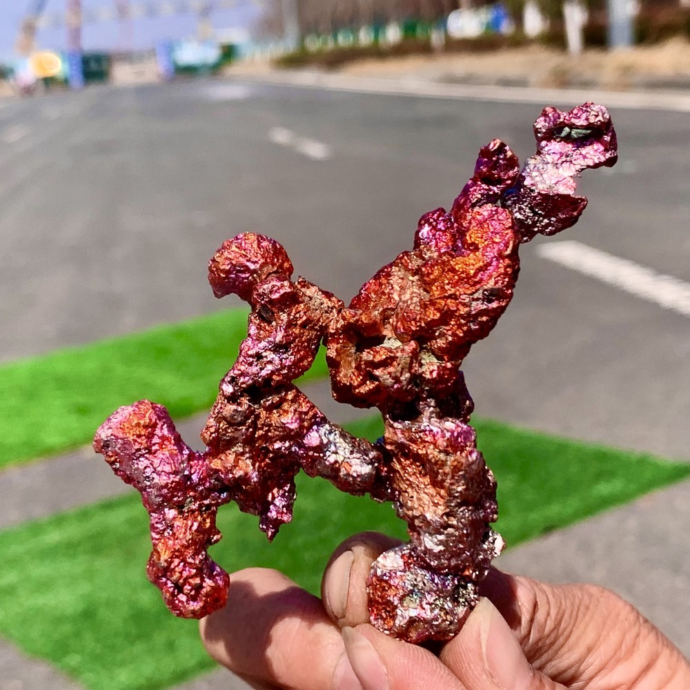 128G Rare!! iridescent Native Copper crystal mineral specimen