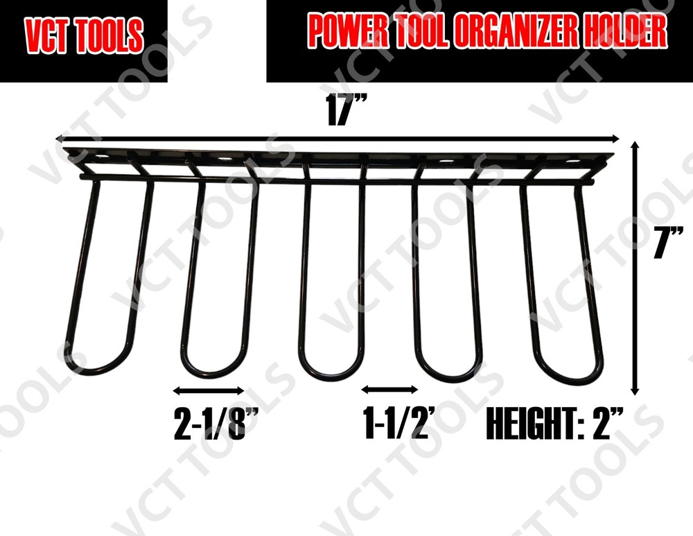 VCT POWER TOOL ORGANIZER DRILL HOLDER WALL MOUNT THICKENED DRILL RACK 40 LB