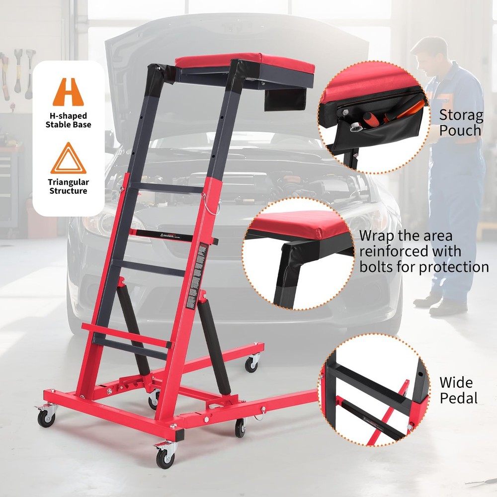 ⭐Automotive Topside Creeper 400LBS Adjustable 48"-66" Foldable Engine Creeper