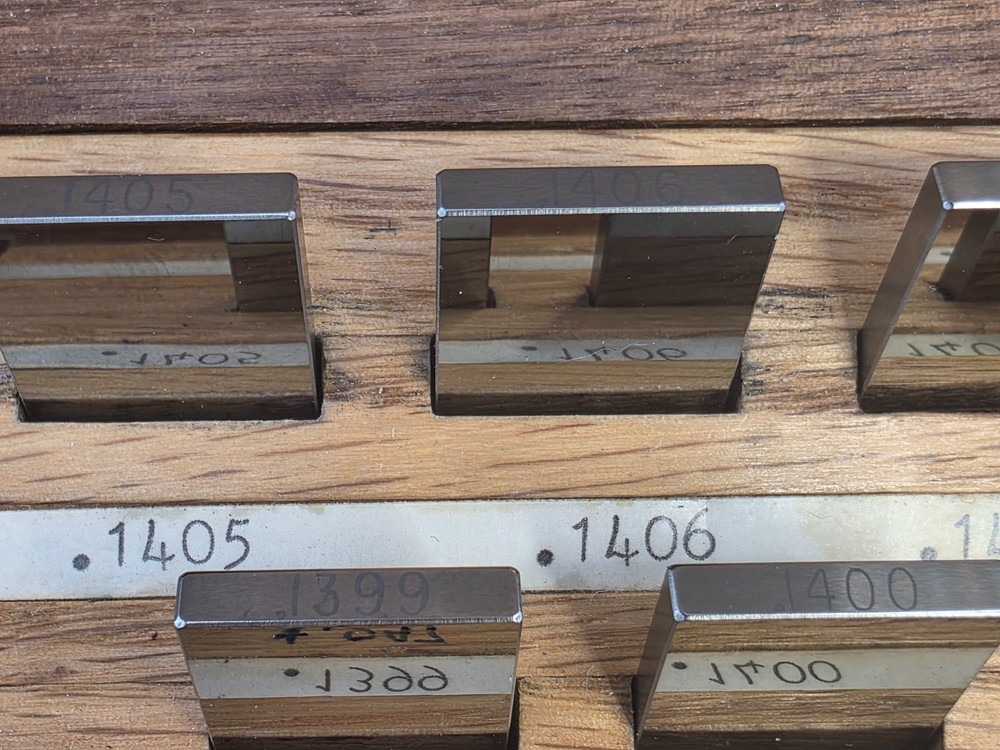 THIRTEEN PIECE SET, Rectangular CARBIDE Gage Block Set . 1411 TO .1399