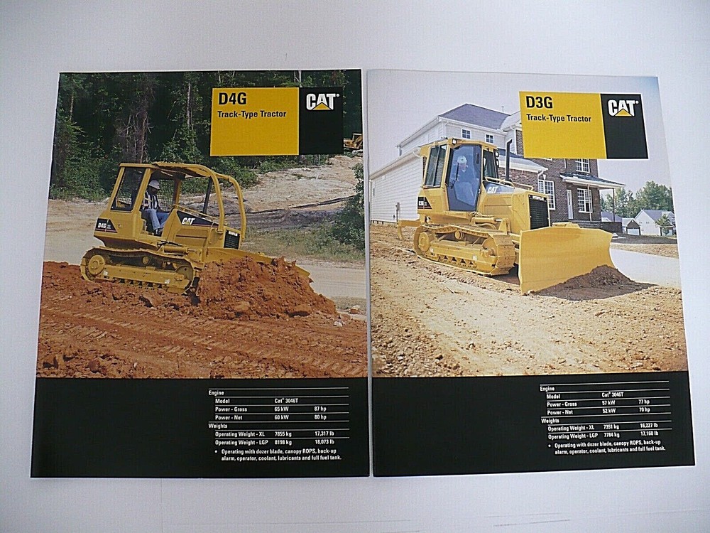 2003 TWO CATERPILLAR D4G & D3G CRAWLER BROCHURES