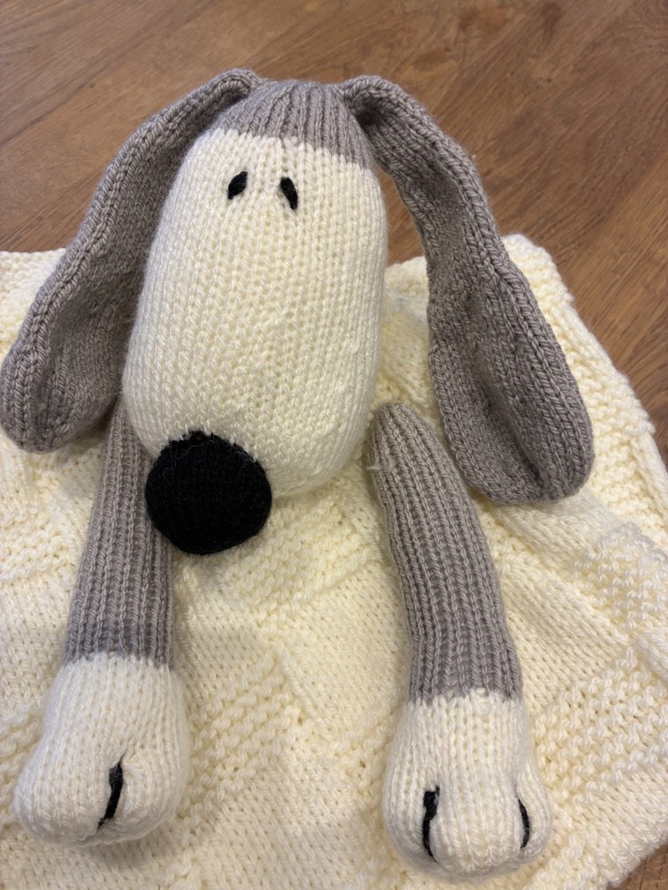 Hand knitted baby blanket