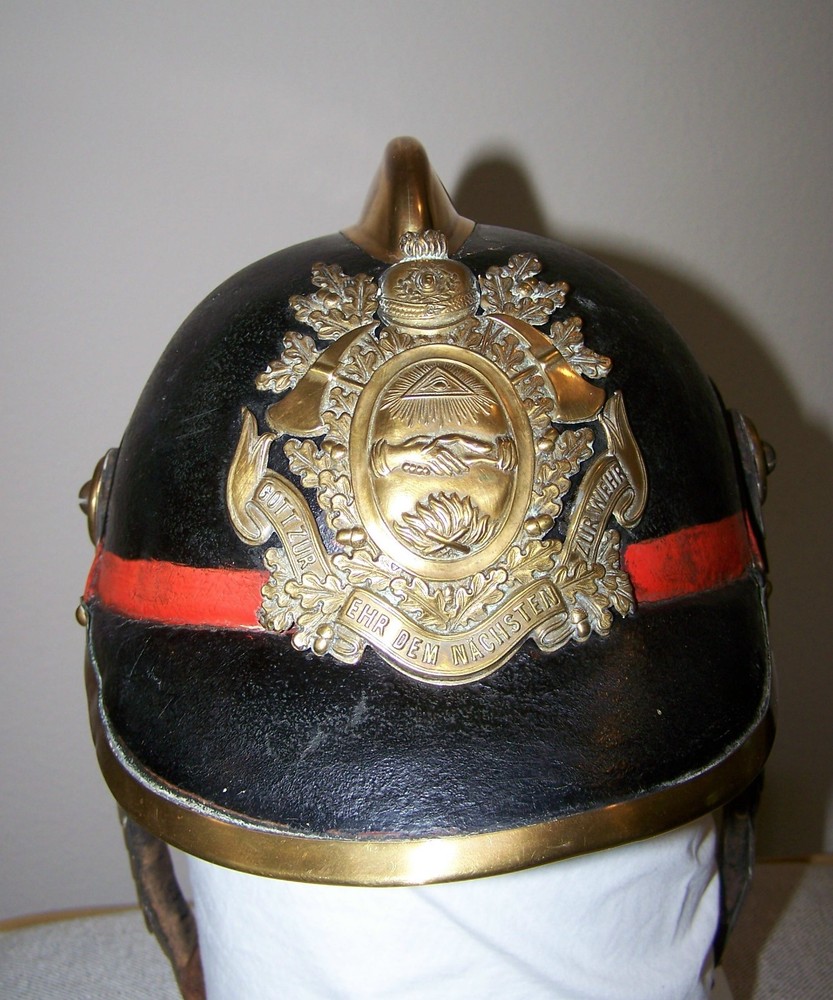 German Freemason Fireman's Helmet Early 1900's