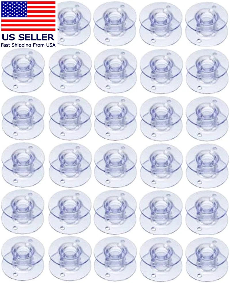 30Pack Plastic Sewing Machine Bobbins for Brother