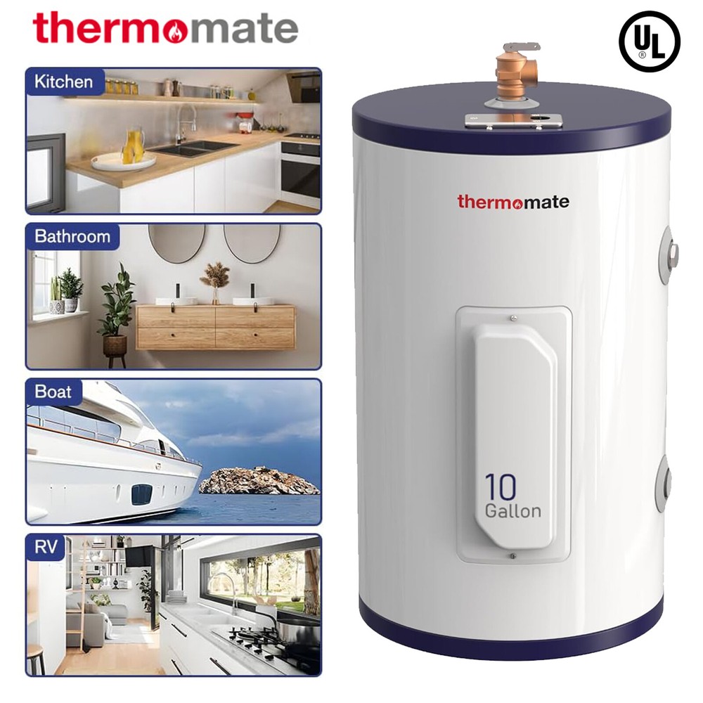 Thermomate Electric Water Heater System 10 Gal Tank Storage Whole House RV Boat