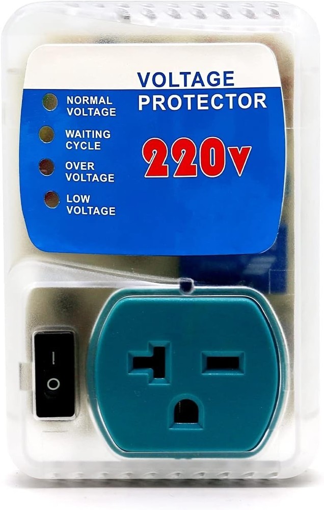 LED Indicated 220V Surge Protector with Adjustable Voltage Regulation - 1 Pack