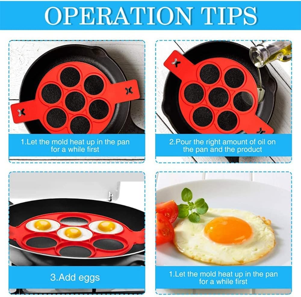 Nonstick Pancake Molds Ring Silicone Fried Egg Mould Round Shape, By Random