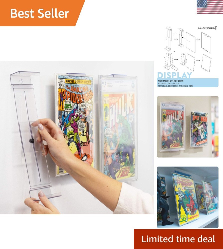 Comic Mount 1 Pack, Comic Book Shelf Stand or Wall Mount Display, Invisible a...