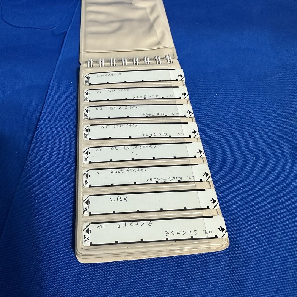 Vintage HP Hewlett-Packard Blank Program Cards Case w/ Handwritten Programs