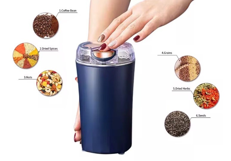 High Powered Coffee Grinder Electric New - Blue