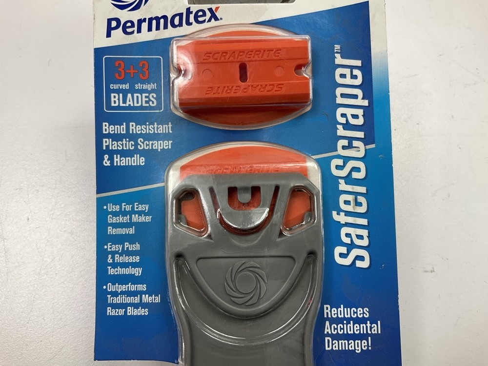 Permatex 80191 Safer Scraper Plastic Scraper And Long Handle Reduces Damage