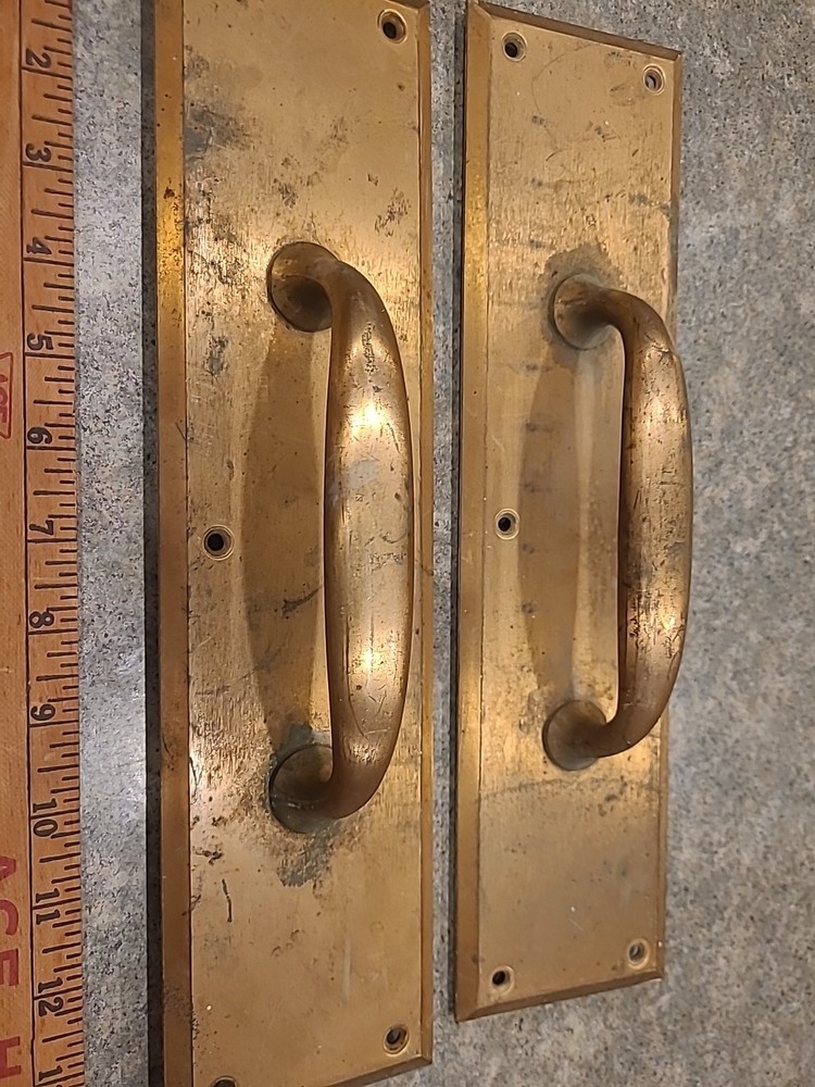 Antique Brass Door Pull Handle Heavy Duty Vintage