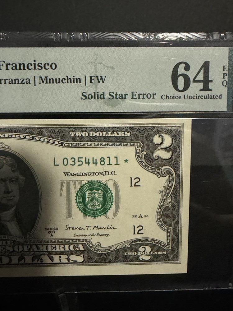 2017A Series $2 Solid Star Error pmg 64