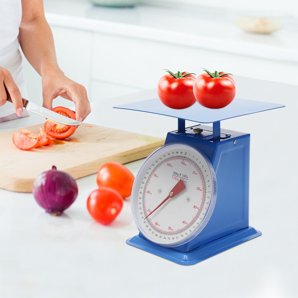 110LBS Heavy Duty Mechanical Kitchen Scale with Durable Iron Platform