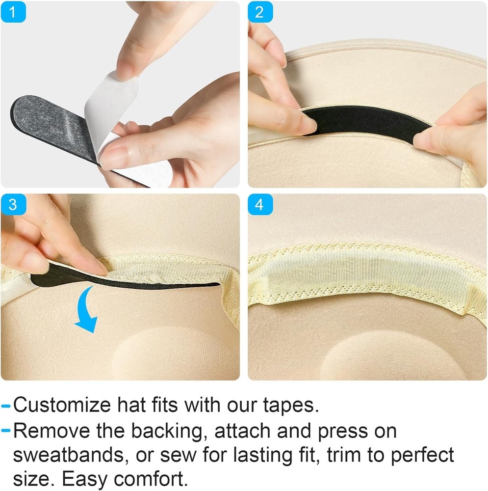 (Pack of 45) Hat Size Reducer, Hat Sizer Reducer Insert, Make Smaller Sweatband,