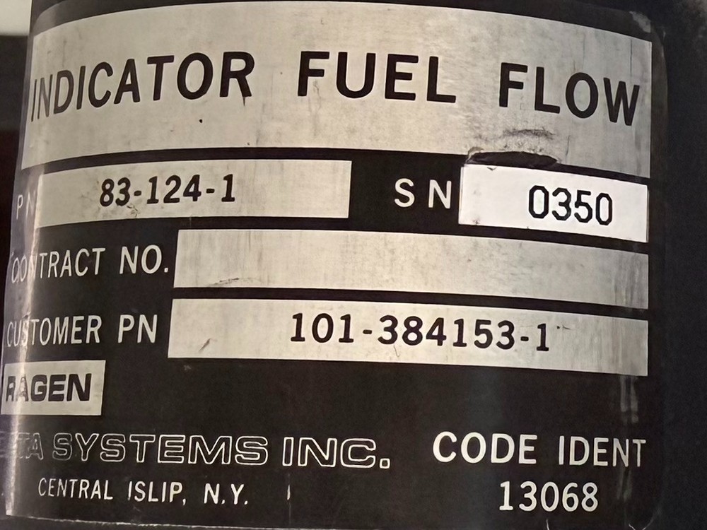 Fuel Flow Indicator 83-124-1 Removed Working