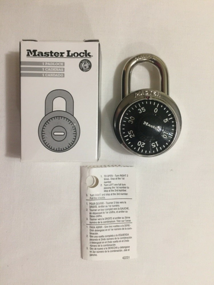 Master Lock 1525 Locker Padlock Combination Black Dial