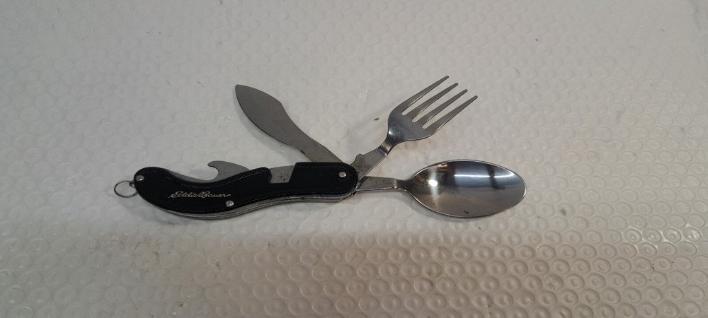 EDDIE BAUER MESS KIT MULTITOOL SPOON, KNIFE FORK BOTTLE OPENER