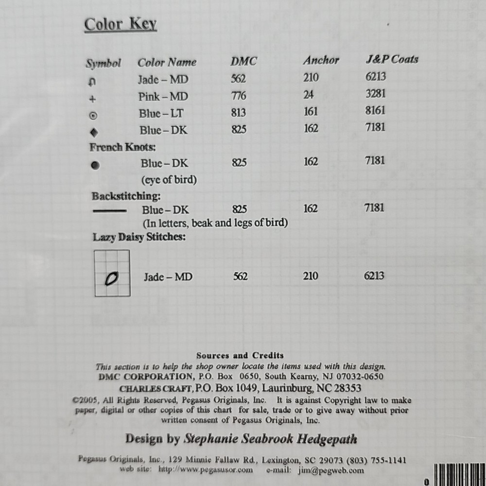 A Pegasus Publication Smile Sampler Counted Cross Pattern Chart Chartpack #475