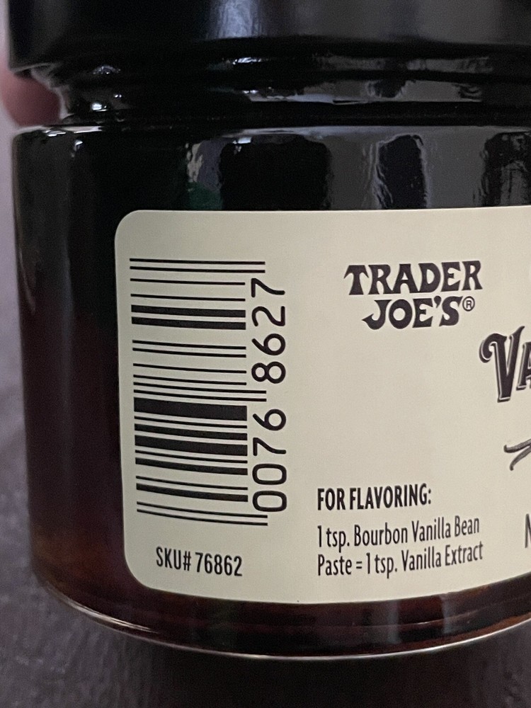 Trader Joe’s Bourbon Vanilla Bean Paste 4 oz Glass Jar