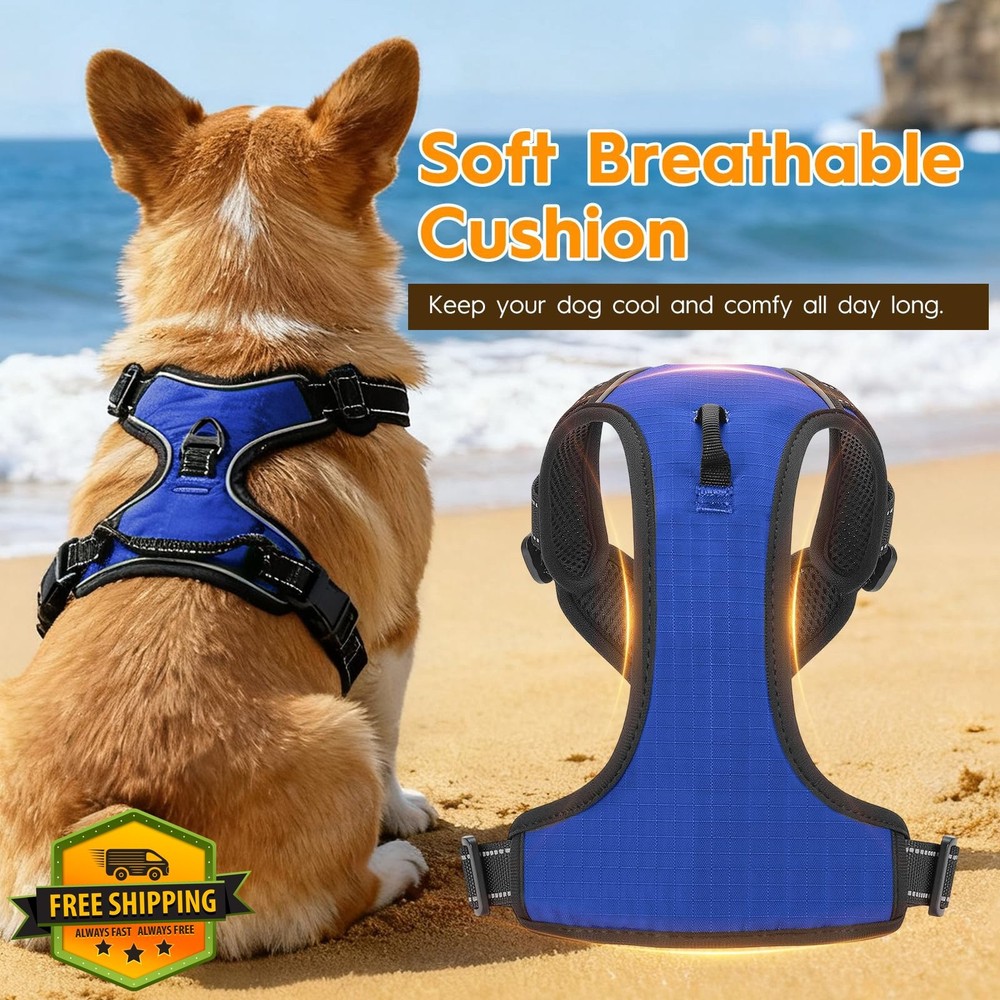 No Pull Dog Harness Reflective Padded Vest Easy Control Handle XS/S