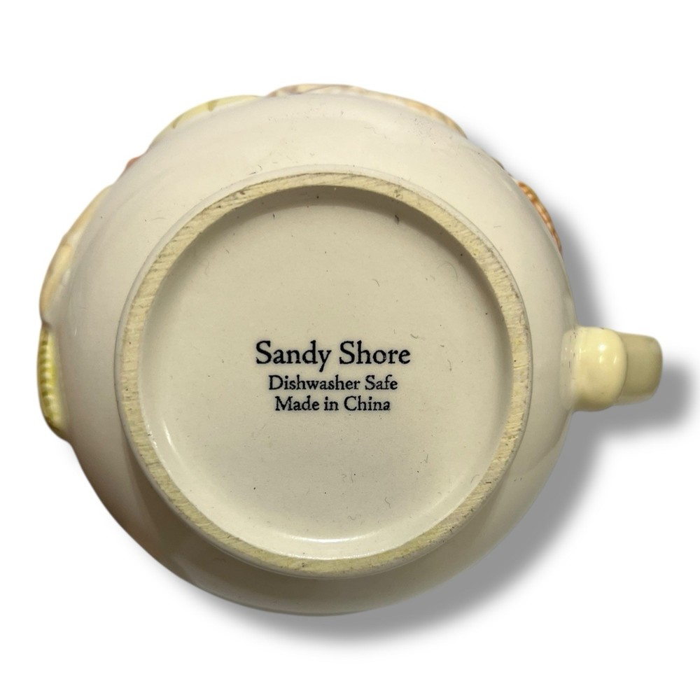 Sandy Shore Ceramic Sugar And Creamer Seashells Nautical