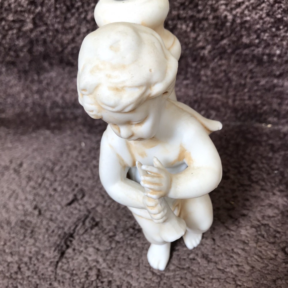 Ceramic 4” Baby Trumpet David Column Candlestick