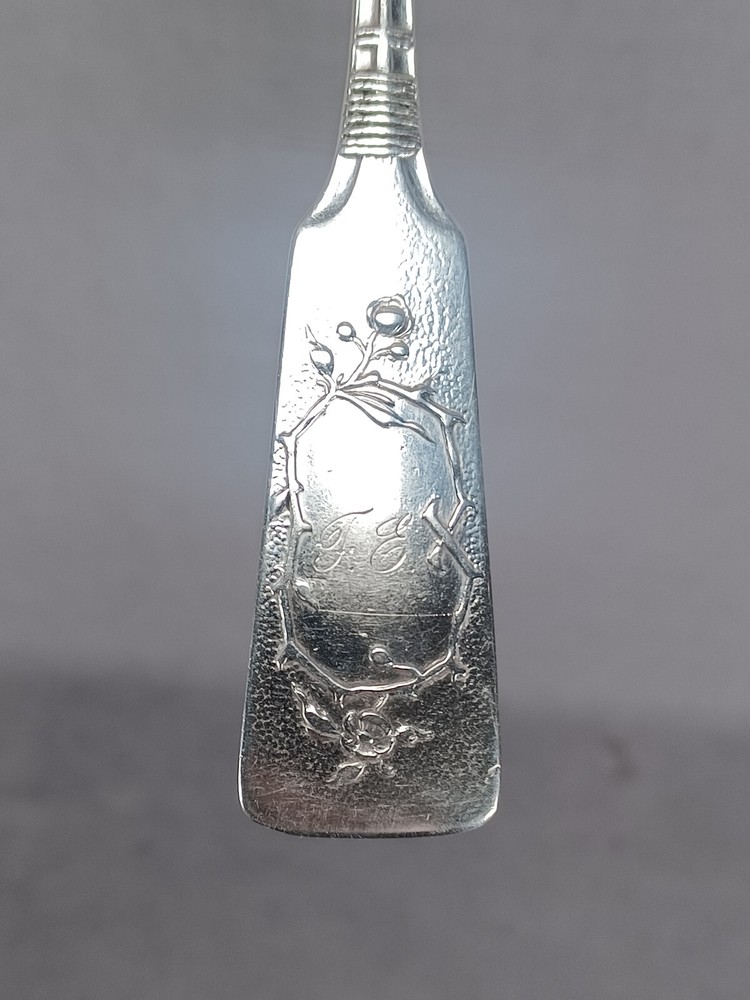Schwarz Emanuel Austrian 950 Silver Repousse Blossoms Spoon C. 1876-1910