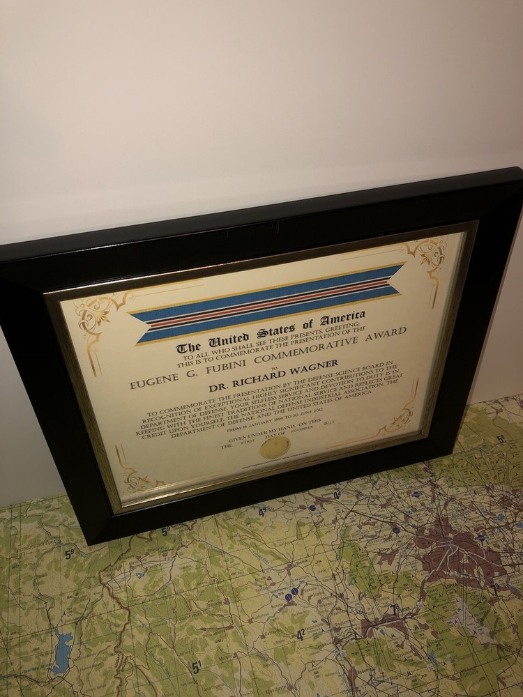DOD - EUGENE G. FUBINI COMMEMORATIVE AWARD CERTIFICATE ~ Type-1