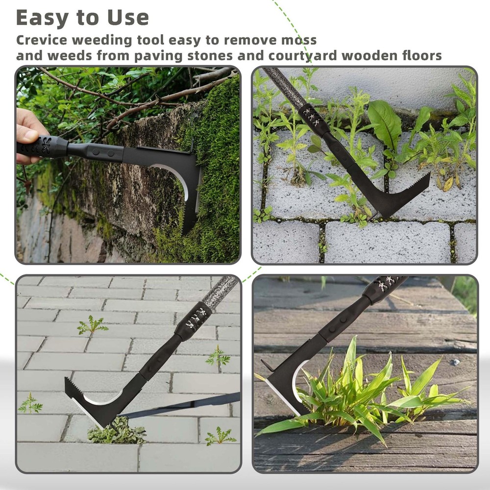 Crack Weeder, Long Handle Crevice Weeding Tool, 48" Efficient Weeder Tool Sta...