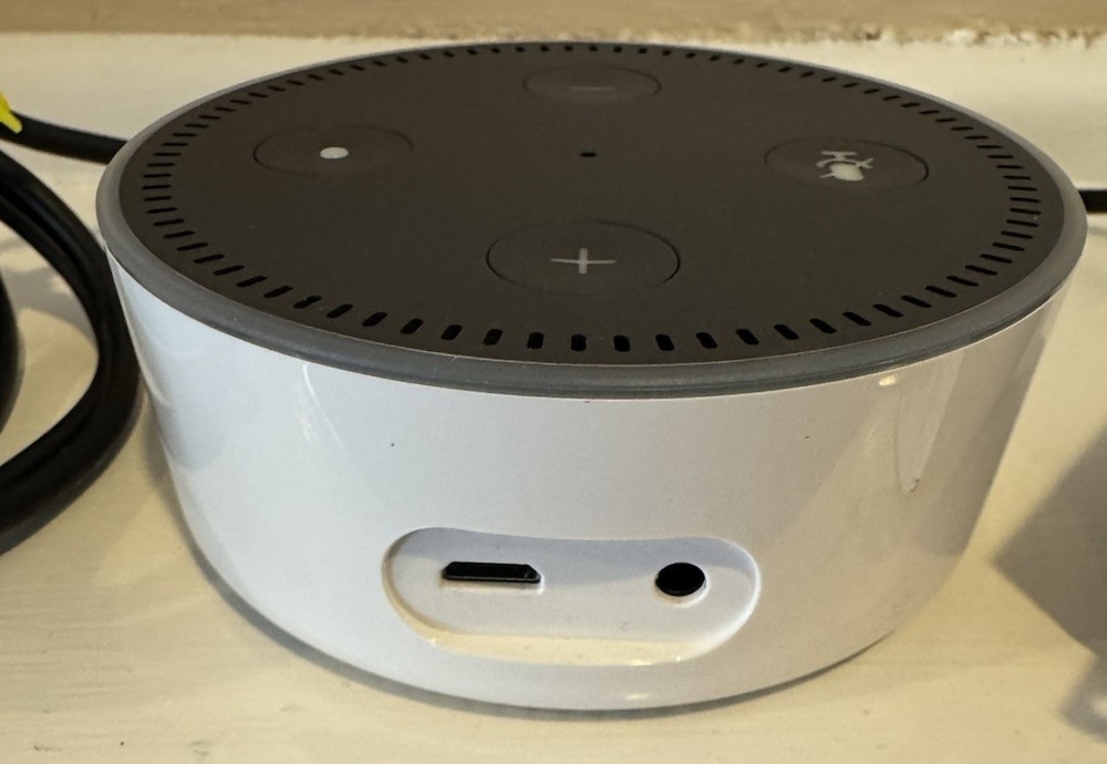 Amazon Echo Dot 2nd Gen Alexa Smart Speaker White w/ Adapter Tested