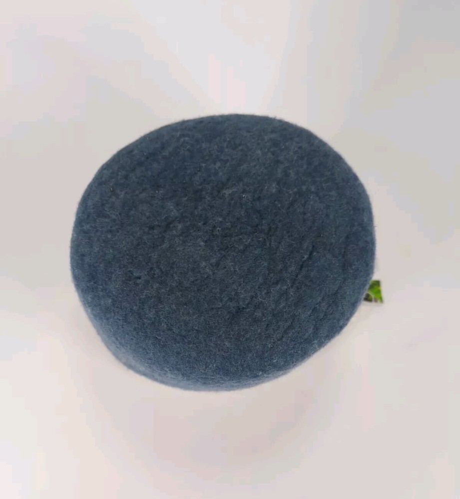 Felt Wool Basket Blue White Round Storage