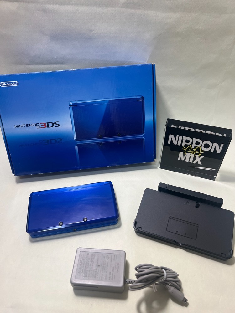 Nintendo 3DS Cobalt Blue Console Complete In Box Tested Working Excellent