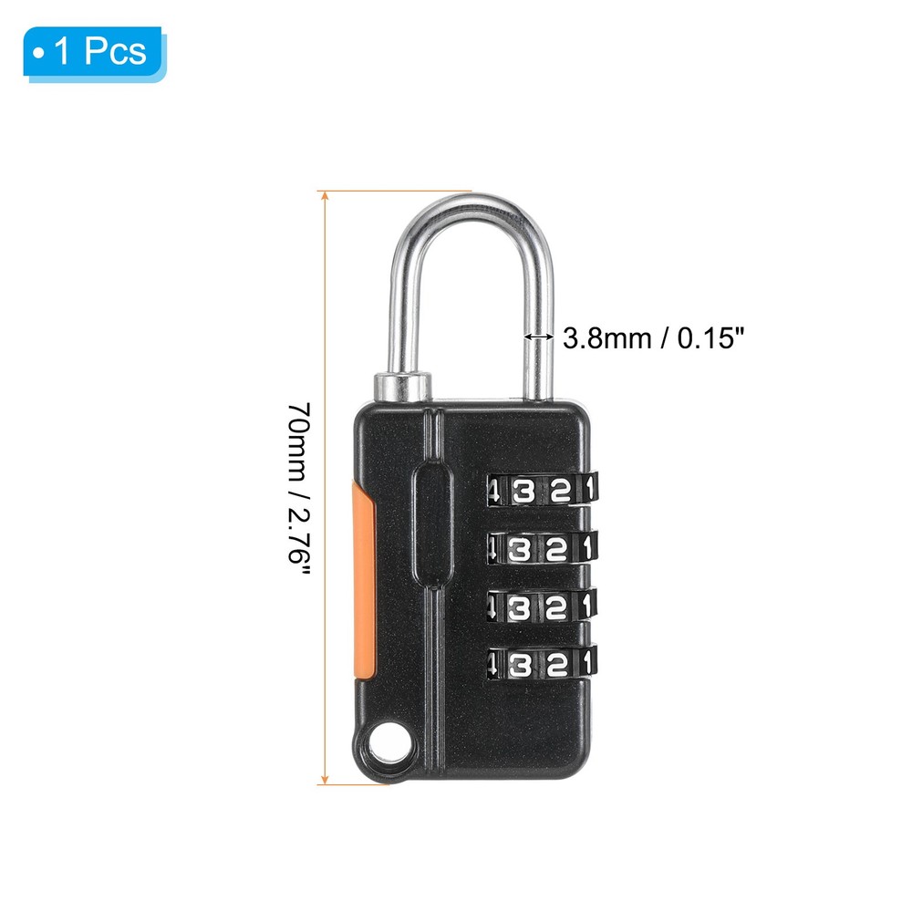 1Pcs 6.5Ft 4Digit Security Cable Padlock DIY Combination Lock
