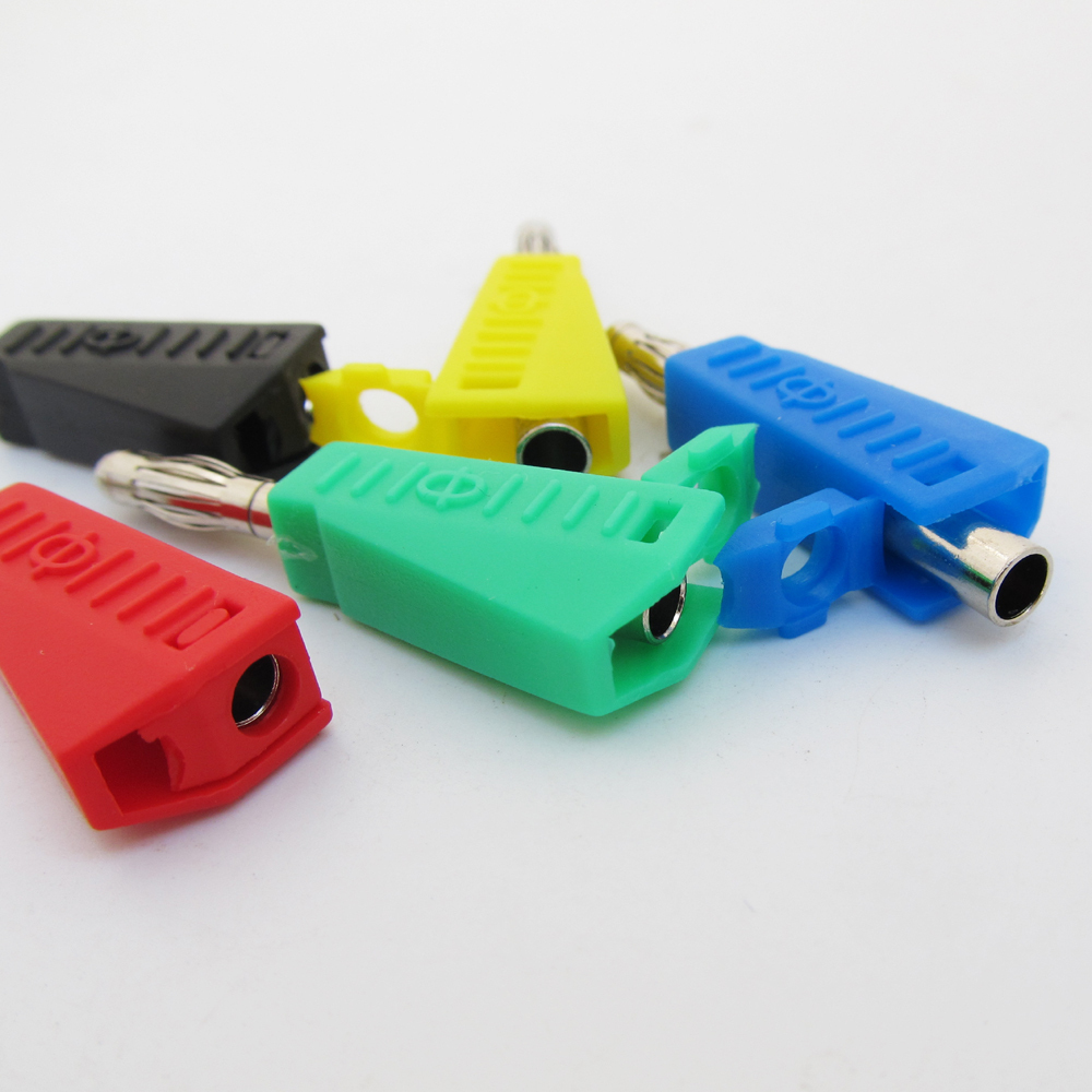 4 sets 5 Colors Stackable Brass 4mm Banana Plug Lantern Speaker Cable Connector