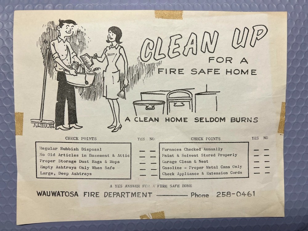 Vintage "Clean Up for a Fire Safe Home" Info sheet