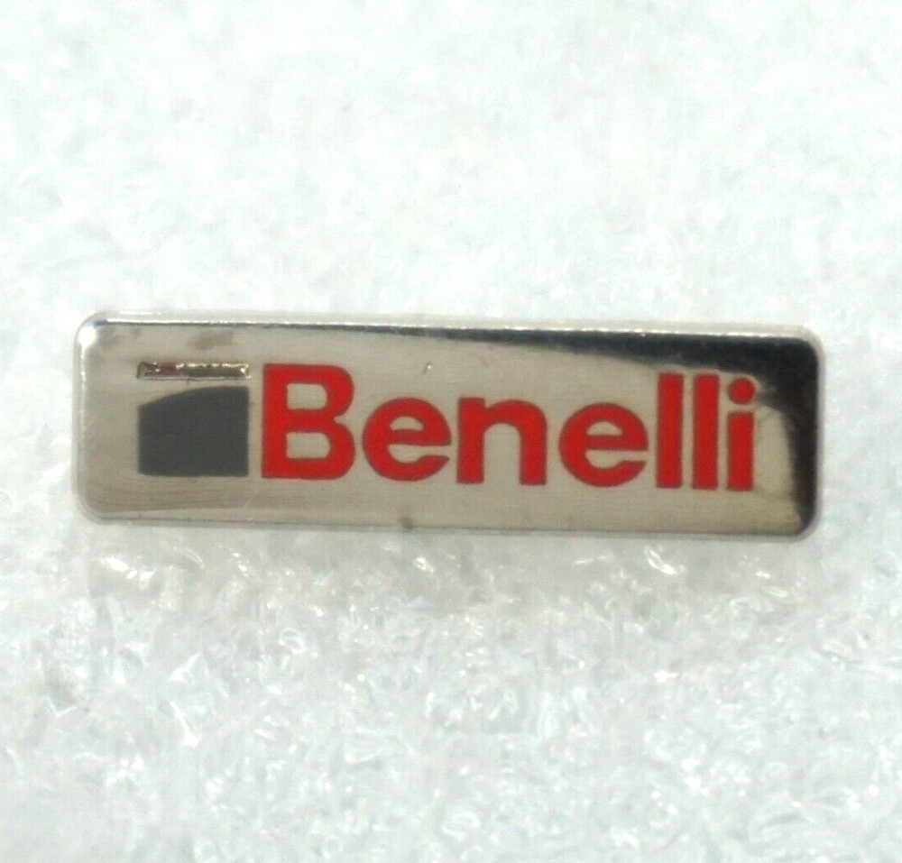 Lapel\Hat Pin Benelli Silver Toned Background Red Letters