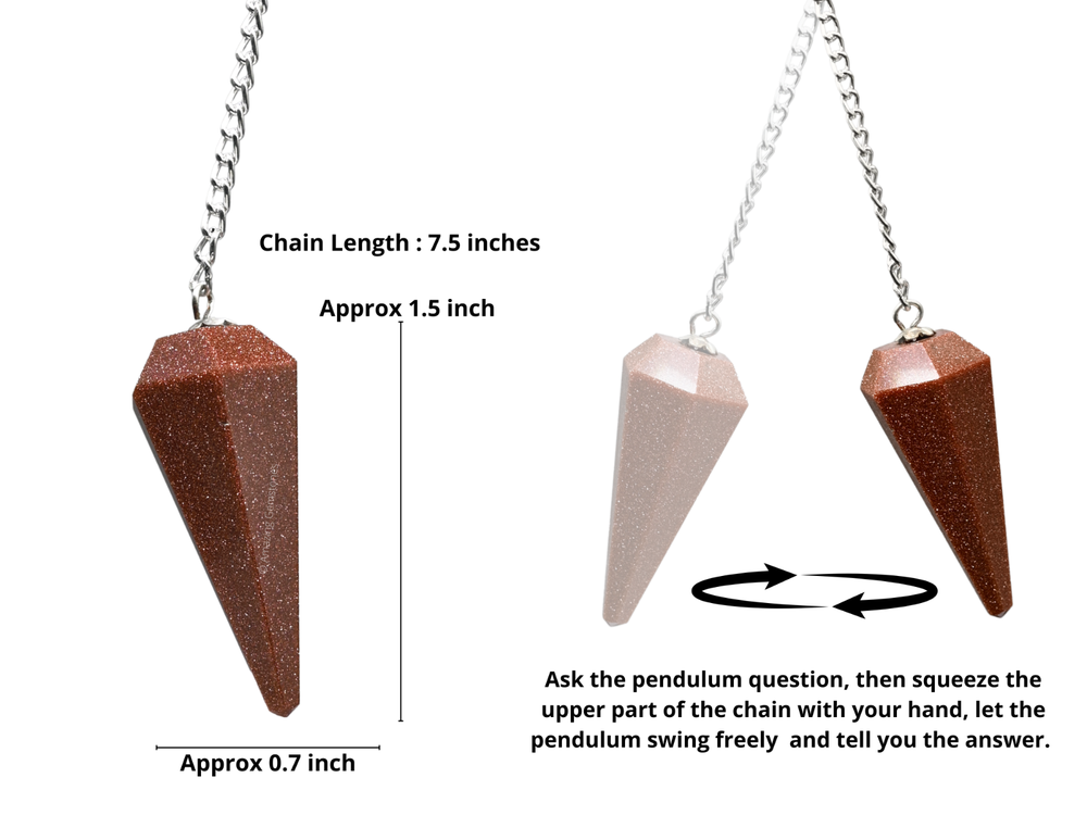 Red Goldstone Dowsing Crystal Pendulum