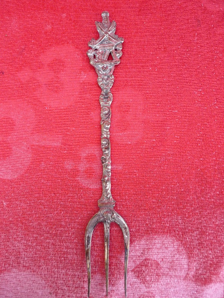 Noble, old decorative fork ____ 800 silver ____