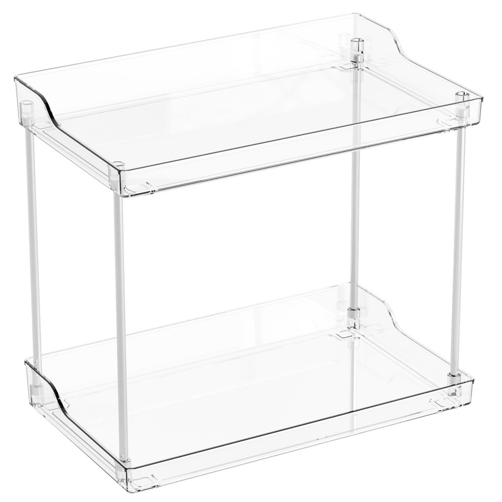 Yieach 2 Tier Bathroom Counter Organizer,Tiered Rectangular, Clear