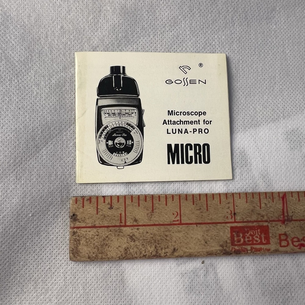 Original Gossen Luna-Pro Microscope Attachment MICRO Manual - Rare