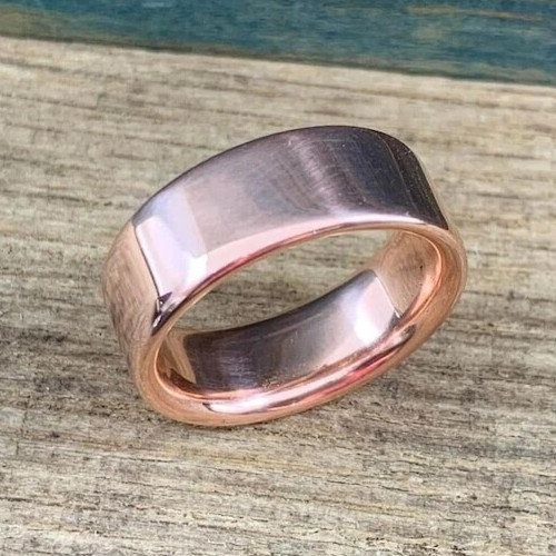 Solid Copper Band, Minimalist Healing Ring, Handmade, Unisex Band Ring